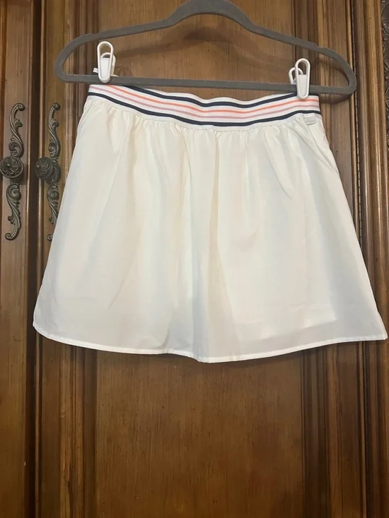 NEW Johnny Was CALME White Endurance Tennis Skirt Skort with Striped Waistband L - Picture 10 of 16